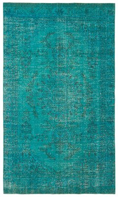 Turquoise Overdyed Rug For At Pamono, Teal Overdyed Rug
