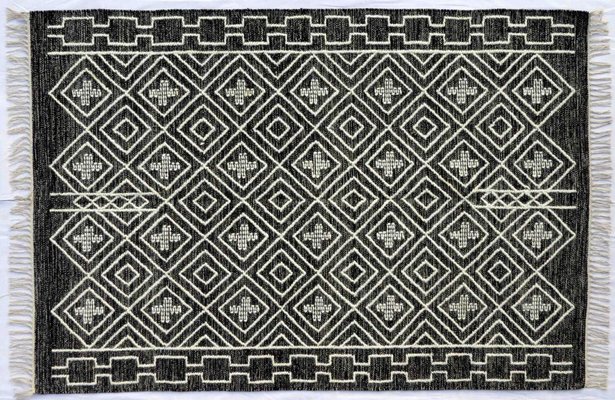Tappeto Kilim moderno grigio in vendita su Pamono