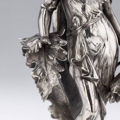 Deutsche Jugendstil Kerzenständer aus massivem Silber von