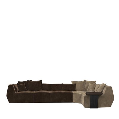 Infinito Two Tone Brown Leather Sofa By, Two Tone Leather Sectional