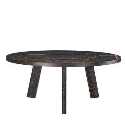 Native Sahara Noir Round Dining Table for sale at Pamono