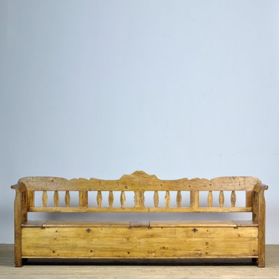 Large Hungarian Settle Bench 1920s For, Wooden Settle Bench