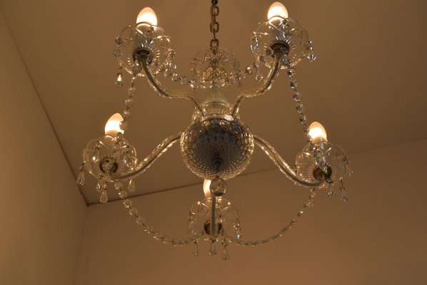 Mid-Century Crystal Glass Chandelier by Kamenicky Senov Mid-Century Crystal Glass Chandelier by Kamenicky Senov