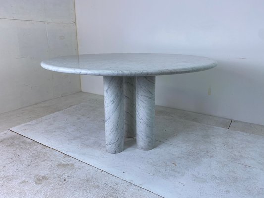 Vintage Marble Round Dining Table In, Contemporary Pedestal Dining Table