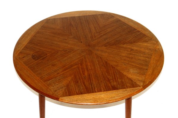 Teak Coffee Table By H W Klein For, Round Mirrored Coffee Tables With Diamond Gems
