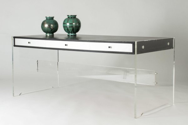 Lucite glass sale writing desk