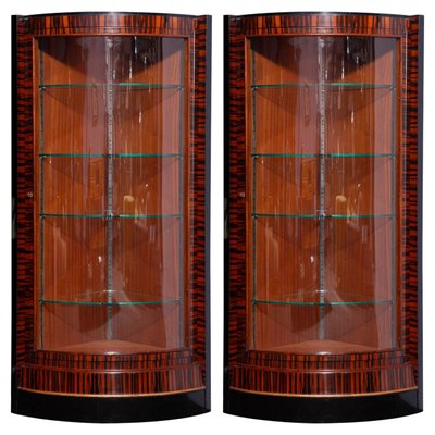 French Art Deco Corner Display Cabinets 1935 Set Of 2 For At French Art Deco Corner Display Cabinets 1935 Set Of 2 1
