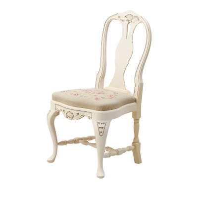 Swedish Rococo Hand Painted Chair with Tapestry Seat 1930s for