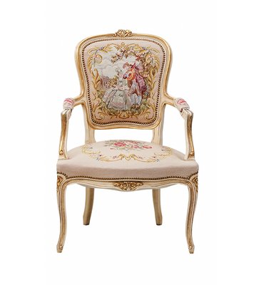 Antique French Louis XV Tapestry Armchair Available For Immediate