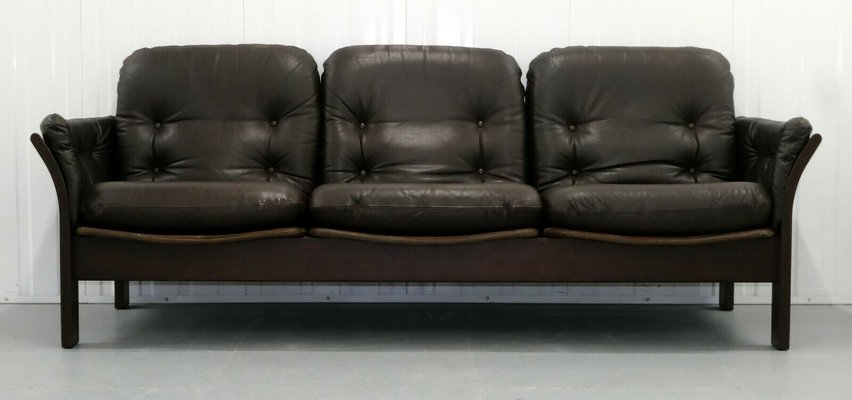 Brown Leather Suede 3 Seater Sofa, Suede Leather Sofa