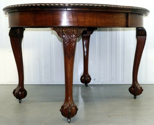 Hardwood Dining Table On Cabriole Legs With Claw Ball Feet Extension Leaf For At Pamono Hardwood Dining Table On Cabriole Legs, Ball And Claw Desk South Africa
