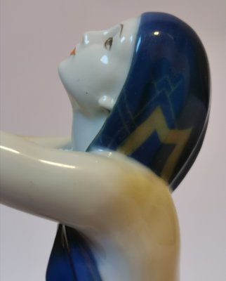 Figurine Rosenthal Art Déco Danseuse De Temple Par Gustav Oppel, Porcelaine, 1927-1935