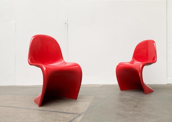 Mid Century Panton Side Chairs by Verner Panton for Vitra Herman