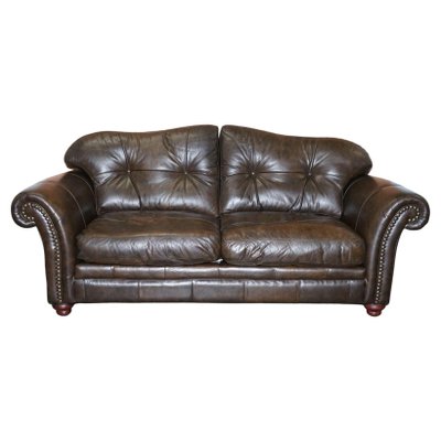 Brown Leather 2 Seat Chesterfield Sofa, American Furniture Warehouse Italian Leather Sofa