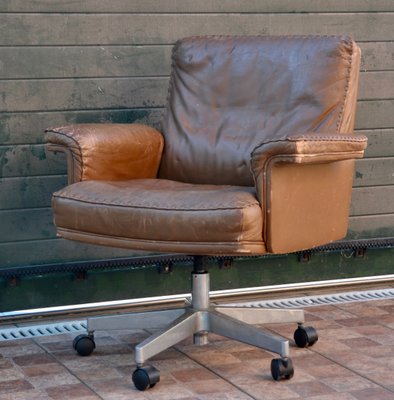 Brown Leather Desk Chair For At Pamono, Vintage Brown Leather Desk Chair