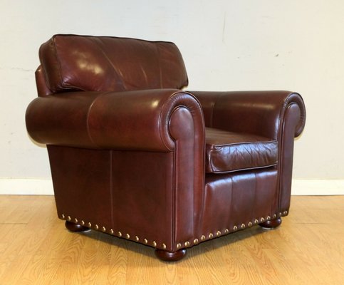 Berrington Leather Burdy Armchair, Inexpensive Leather Club Chairs