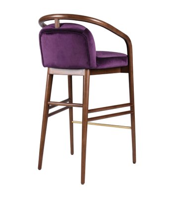 Essex Purple Velvet Bar Stool by Javier Gomez for sale at Pamono