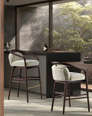 Essex Purple Velvet Bar Stool by Javier Gomez for sale at Pamono