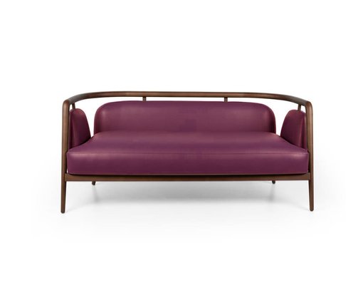 Essex Purple Leather Sofa by Javier Gomez