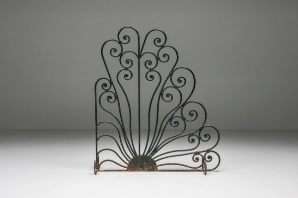 19th Century French Black Painted and Gilt Wrought Iron Book