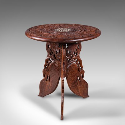 Antique Anglo Indian Fold Away Circular Side Table for sale at Pamono