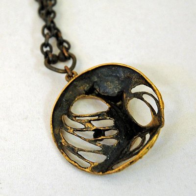 Bronze brass Spider choker necklace