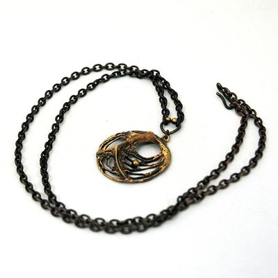 Bronze brass Spider choker necklace