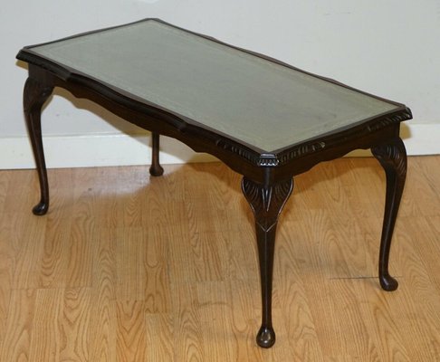 Vintage Coffee Table With Embossed, Queen Anne End Table Legs