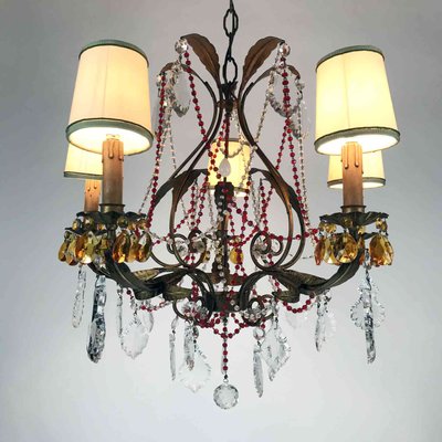 Antique Chandelier With Red Crystals For At Pamono Antique Chandelier With Red Crystals, The Vintage Chandelier Company