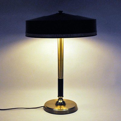 Brass Table Lamp With Black Shade By C, Brass Lamp Black Shade