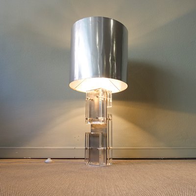 Polished Aluminum Table Floor Lamp, Big Finials Lamp