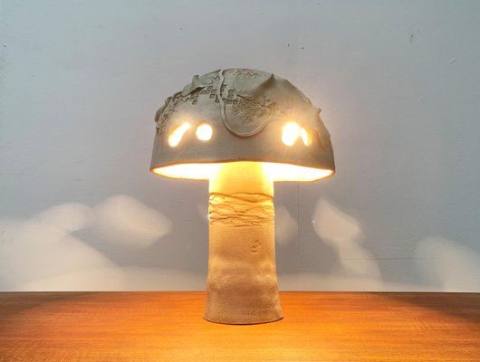 Vintage Studio Pottery Sculptural Art Mushroom Table Lamp for sale