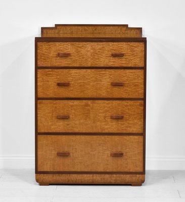 Art Deco Quilted Maple Chest of Drawers 1930s
