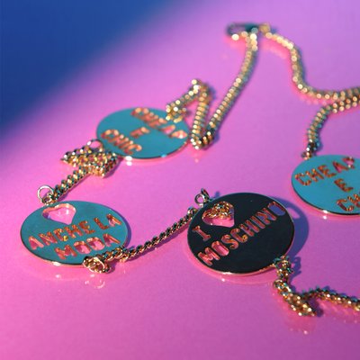 moschino logo necklace
