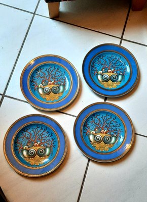Porcelain Plates by Versace for Rosenthal, Set of 4 for sale at Pamono