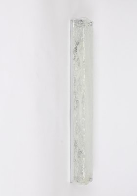 Large Ice Glass Vanity Sconces in Chrome by Hillebrand Large Ice Glass Vanity Sconces in Chrome by Hillebrand
