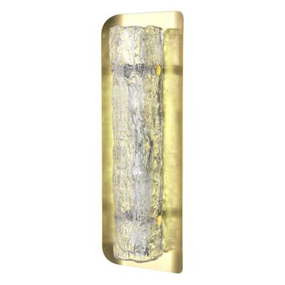 Ice Glass Vanity Sconces In Brass by Hillebrand Ice Glass Vanity Sconces In Brass by Hillebrand