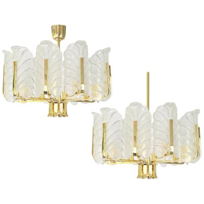 Murano Glass Leaf Chandelier By Carl, White Murano Glass Leaf Chandelier