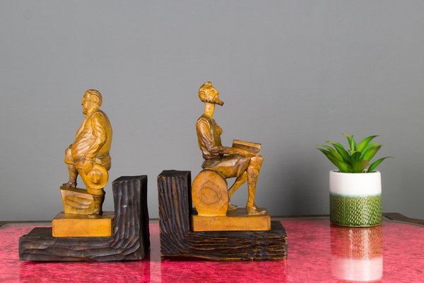 Fermalibri Originali In Metallo Don Chisciotte E Sancio Panza, Sagome Nere Alte 16 Cm, Decorativi Per Librerie E Scrivanie