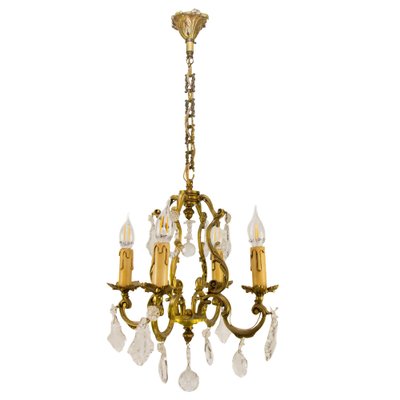 Ancien Lustre En Bronze 5 Feux De Style Louis XV En état De Marche Imgx1200 5793