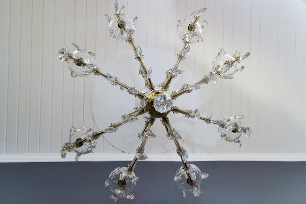 Eight-Light Crystal Chandelier in the Style of Maria Theresa for