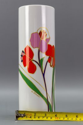 wunderschöne große Vase von Hutschenreuther Fleurs Champetres Design Wolf Bauer 