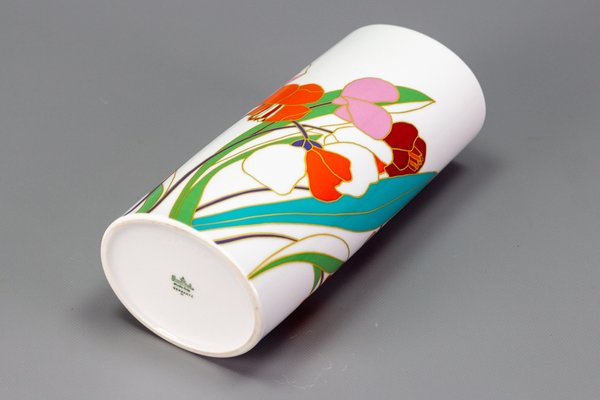 Flower Cylinder Vase in Porcelain by Wolf Bauer for Rosenthal