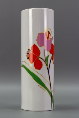Flower Cylinder Vase in Porcelain by Wolf Bauer for Rosenthal
