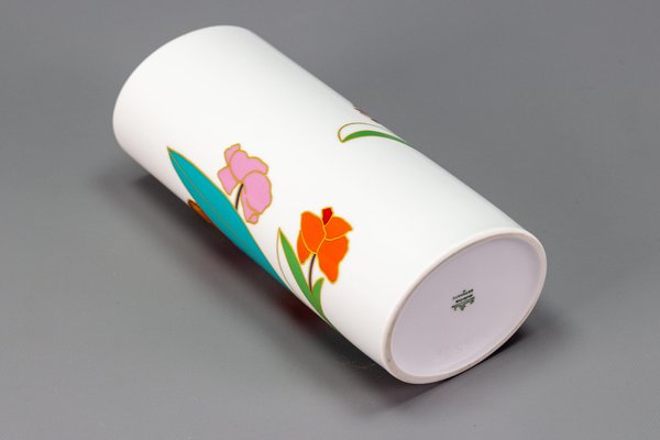 Flower Cylinder Vase in Porcelain by Wolf Bauer for Rosenthal