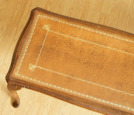 Vintage leather top coffee table deals