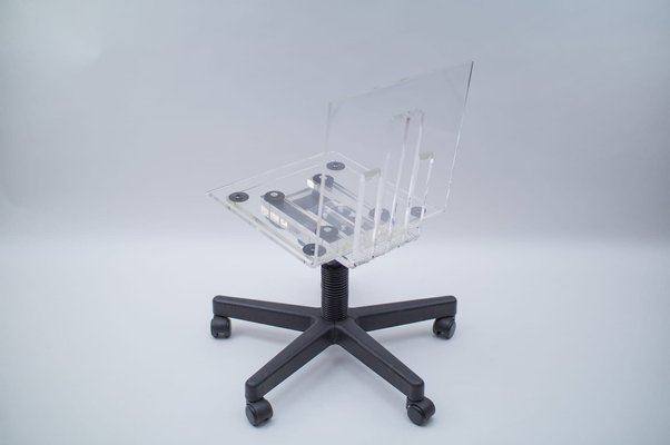 Italian Very Acrylic Glass Desk Chair, 1990s for sale at Pamono