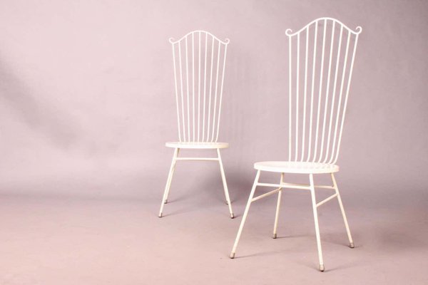 Metal Chairs Set Of 2 For At Pamono, White Metal Dining Chairs Set Of 2