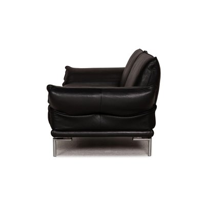 Schwarzes Zwei-Sitzer Leder Sofa von Machalke bei Pamono kaufen