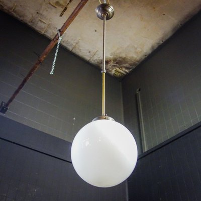 Hanging Lamp with Glass Globe in White 